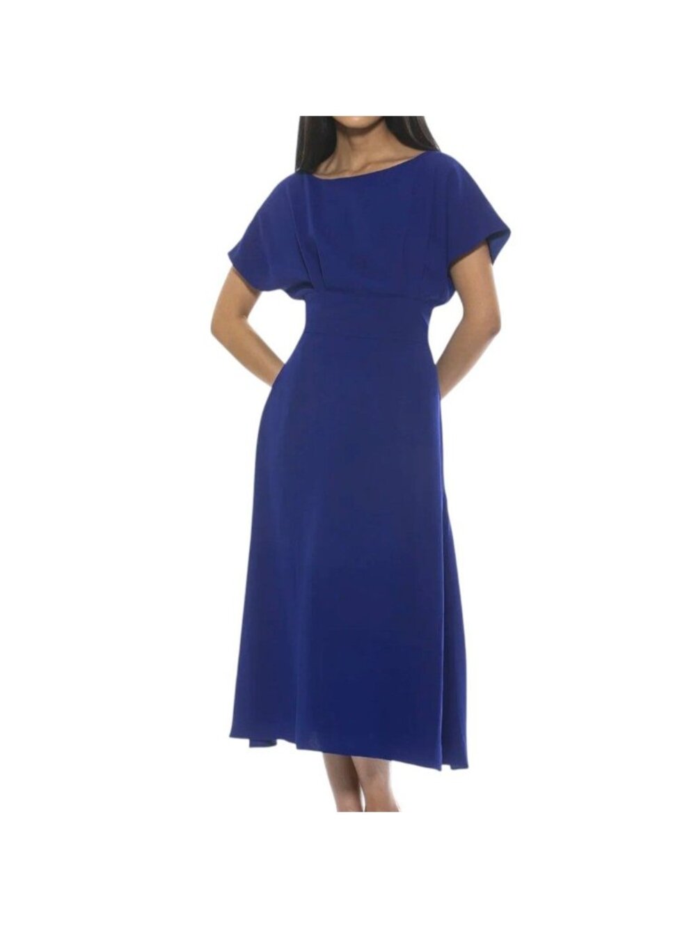 Alexia Amdor Lottie Short Dolman Sleeve Royal Blue Dress Pockets Size 6 NWT